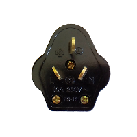 Chinese 3 pin Rewireable Plug - Black