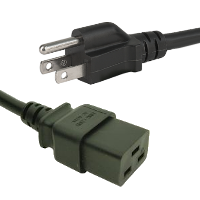 US NEMA5-15 Plug to IEC C19 - Type B Plug -  2m