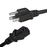 US NEMA5-15 Plug to IEC C13 - Mains Lead - Type B Plug - 2m