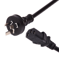 Argentinian Plug to IEC C13 - 1.0mm cores - Black - Mains Lead - 2m