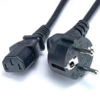 Angled Schuko CEE7/7 Plug to IEC 60320 C13 - 1.0mm² - LSoH - 2m