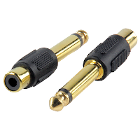 Mono Jack (6.3mm) Plug to RCA Phono Socket - Gold Plated - Adaptor