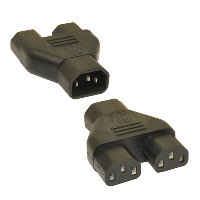 IEC C14 to 2x IEC C13 - Mains Adaptor