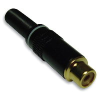 Phono - Metal Cased Socket - Black With White Band