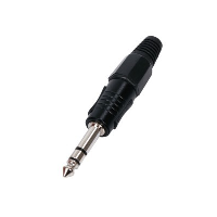 Stereo Jack Plug (6.3mm) - Neutrik style - Black Housing