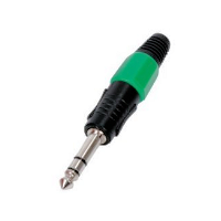 Stereo Jack Plug (6.3mm) - Neutrik style - Green Housing