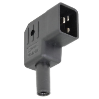 IEC C20 Right Angled - 16 amp Male -  Rewireable IEC Right Angled Connector
