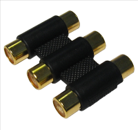 RCA Phono Female Triple Coupler -  Gold Plated
