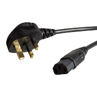 3 pin SASO (Saudi Arabian) Plug to IEC C13 - Type G - 2m