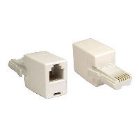 Telecomms Crossover Adaptor - RJ11 Socket to BT Plug
