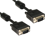 SVGA Monitor Cable - Male to Male - Ferrite Cores - Black - 1m