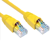 Cat5e UTP Network Lead - Ethernet - Snag less - Yellow - 1m