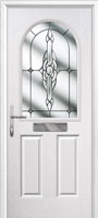2 Panel 1 Arch Crystal Bohemia Composite Front Door in White