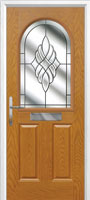 2 Panel 1 Arch Crystal Eternity Composite Front Door in Oak