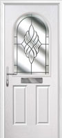 2 Panel 1 Arch Crystal Eternity Composite Front Door in White