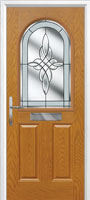 2 Panel 1 Arch Crystal Harmony Composite Front Door in Oak