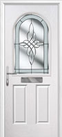 2 Panel 1 Arch Crystal Harmony Composite Front Door in White