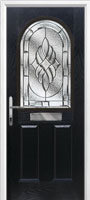2 Panel 1 Arch Elegance Composite Front Door in Black