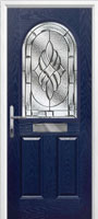 2 Panel 1 Arch Elegance Composite Front Door in Dark Blue