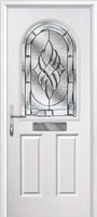 2 Panel 1 Arch Elegance Composite Front Door in White