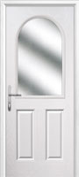 2 Panel 1 Arch Glazed Composite Back Door in White