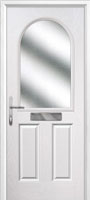 2 Panel 1 Arch Glazed Composite Front Door in White
