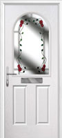 2 Panel 1 Arch Mackintosh Rose Composite Front Door in White