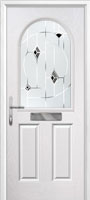 2 Panel 1 Arch Murano Composite Front Door in White