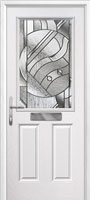 2 Panel 1 Square Abstract Composite Front Door in White