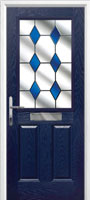2 Panel 1 Square Drop Diamond Composite Front Door in Dark Blue