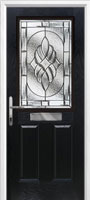 2 Panel 1 Square Elegance Composite Front Door in Black