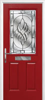 2 Panel 1 Square Elegance Composite Front Door in Red