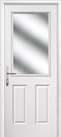 2 Panel 1 Square Glazed Composite Back Door in White