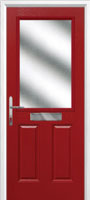 2 Panel 1 Square Glazed Composite Front Door in Red