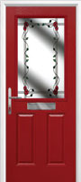 2 Panel 1 Square Mackintosh Rose Composite Front Door in Red