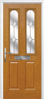 2 Panel 2 Arch Classic Composite Front Door in Oak
