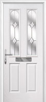 2 Panel 2 Arch Classic Composite Front Door in White