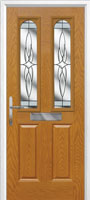 2 Panel 2 Arch Crystal Harmony Composite Front Door in Oak