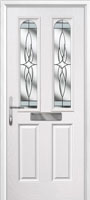 2 Panel 2 Arch Crystal Harmony Composite Front Door in White