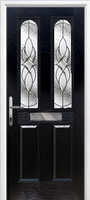 2 Panel 2 Arch Elegance Composite Front Door in Black