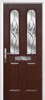 2 Panel 2 Arch Elegance Composite Front Door in Darkwood