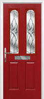 2 Panel 2 Arch Elegance Composite Front Door in Red