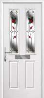 2 Panel 2 Arch English Rose Composite Front Door in White