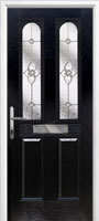 2 Panel 2 Arch Finesse Composite Front Door in Black