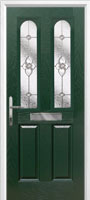 2 Panel 2 Arch Finesse Composite Front Door in Green