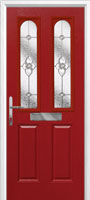 2 Panel 2 Arch Finesse Composite Front Door in Red