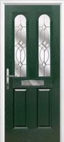 2 Panel 2 Arch Flair Composite Front Door in Green