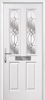 2 Panel 2 Arch Flair Composite Front Door in White