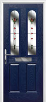 2 Panel 2 Arch Fleur Composite Front Door in Dark Blue