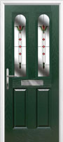 2 Panel 2 Arch Fleur Composite Front Door in Green